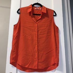 Uniqlo Sleeveless Orange Blouse